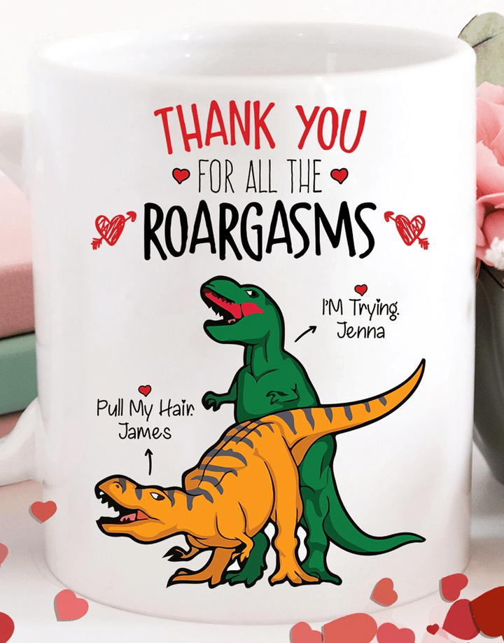 Personalized Mugs, Gift For Her, Gift For Him, Anniversary Gifts Dinosaur Funny Mug - Spreadstores
