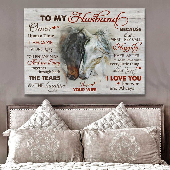 Personalized To My Husband Horse Canvas, Once Upon A Time Wall Art Decor Canvas - Spreadstores