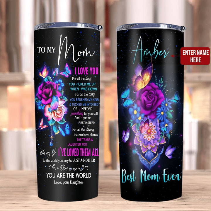 Personalized Tumbler, Mother's Day Gifts For Mom, To My Mom, I Love You, Gifts For Mother Butterfly Tumbler - Spreadstores