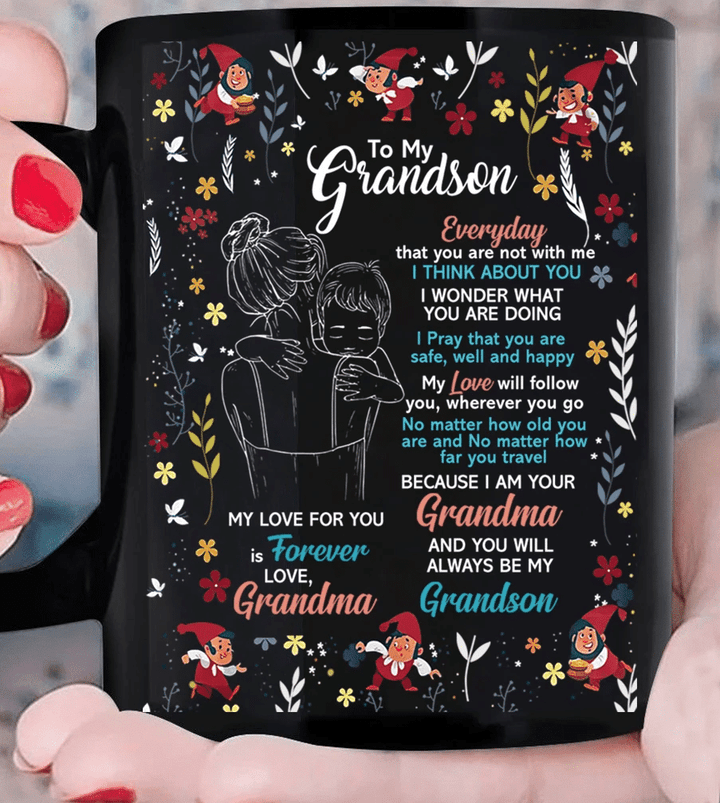 Personalized Grandson Mug, To My Grandson Everyday That You Are Not With Me I Think About You Mug - Spreadstores