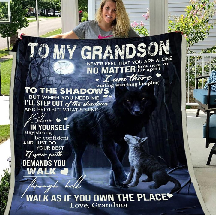 Personalized To My Grandson Never Feel That You Are Alone No Matter How Near Or Far Apart I Am There Sherpa Blanket - Spreadstores
