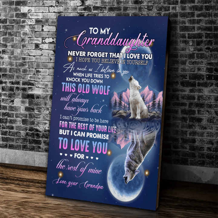 Personalized Granddaughter Canvas, To My Granddaughter Never Forget That I Love You Wolves Canvas - Spreadstores