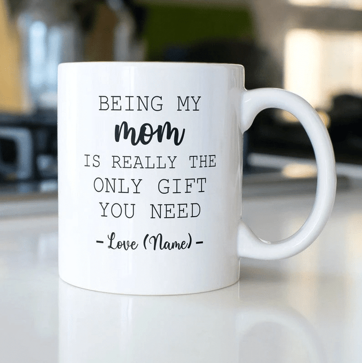 Personalized Mom Mug, Custom Name Mug, Being My Mom Mug, Gift For Mom, Gift For Mom's Birthday - Spreadstores