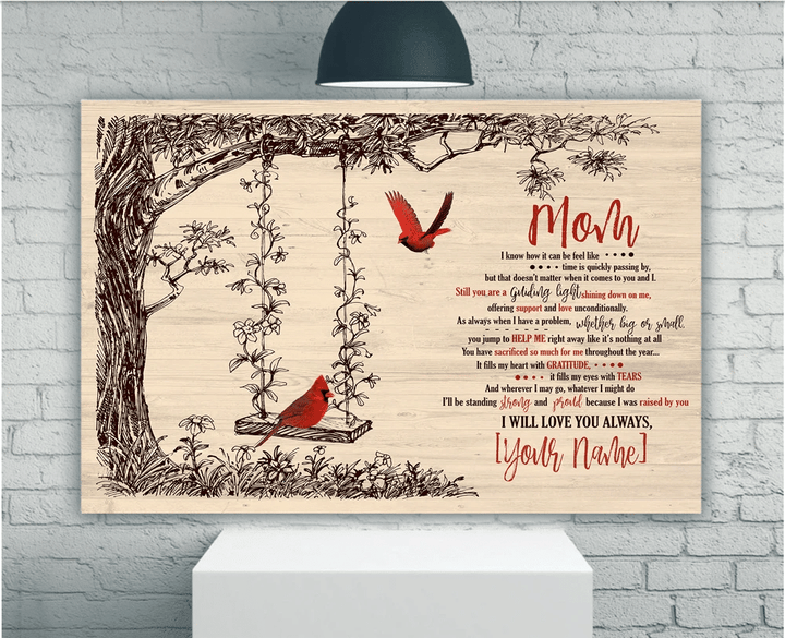 Personalized Mom Canvas, Mother's Day Gift, Custom Name Canvas, I Know How It Can Be Feel Like Cardinal Bird Wood Canvas - Spreadstores