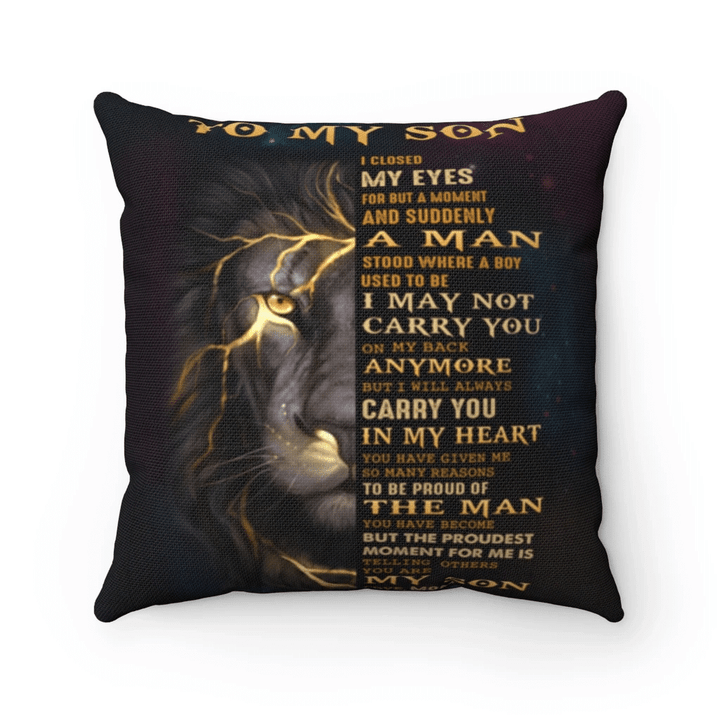 Personalized Lion Son Pillow, To My Son I Close My Eyes For But A Moment And Suddenly Pillow, Gift Ideas For Son - Spreadstores