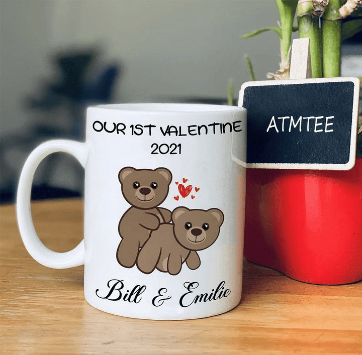 Personalized Mugs, Valentine's Day Gift For Her, Gift For Him, Anniversary Gifts, Our 1St Valentine 2021 Funny Gift Mug - Spreadstores