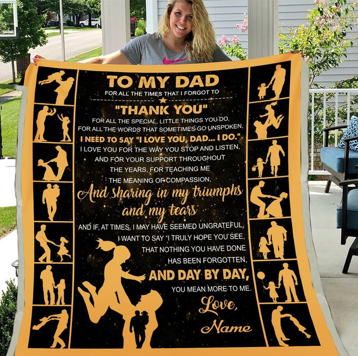 Personalized Blanket, To My Dad, For All The Times Blanket, Gift For Dad, Father's Day Gift For Dad Sherpa Blanket - Spreadstores