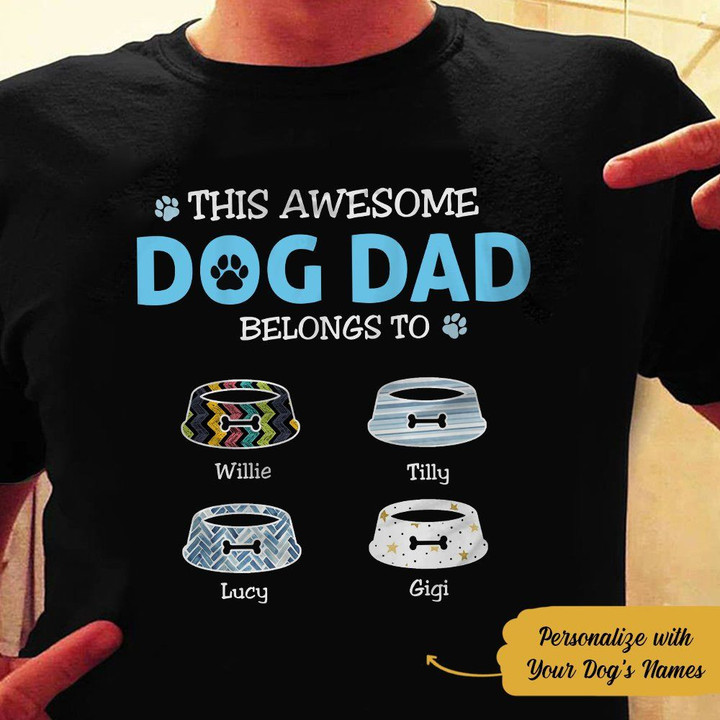 Personalized Gifts For Dog Dad Black T Shirt