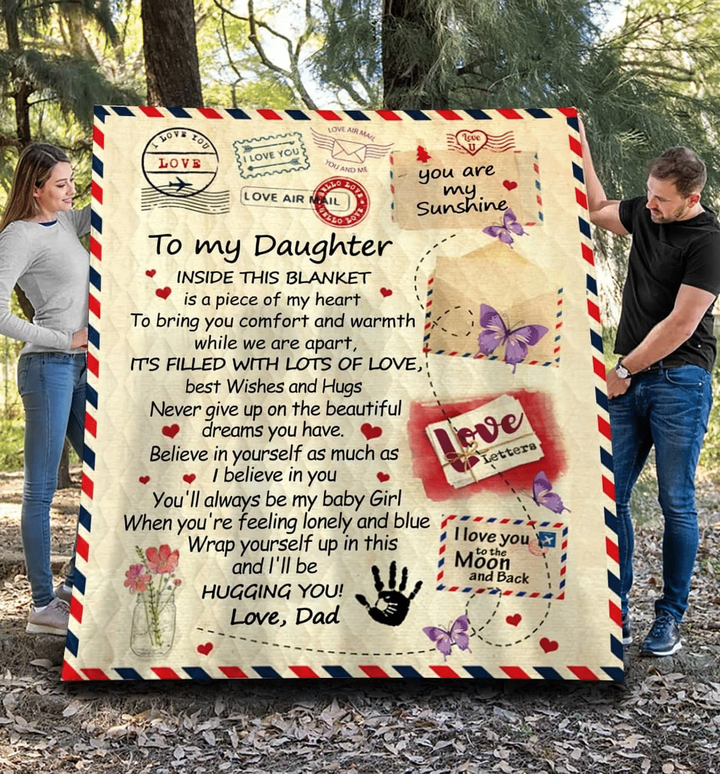 Personalized Blanket, To My Daughter Inside This Blanket Is A Piece Of My Heart Sherpa Blanket - Spreadstores