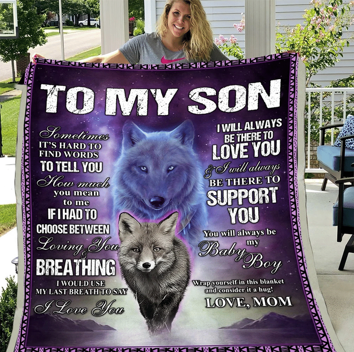 Personalized Blanket To My Son I Will Always Be There To Love You & I Will Always, Gift For Son Daughter, Birthday Fleece Blanket - Spreadstores