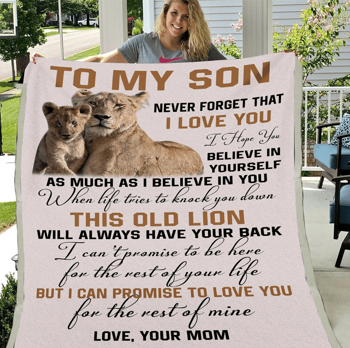 Personalized Blanket To My Son Never Forget That I Love You I Hope You Believe In Yourself Fleece Blanket - Spreadstores