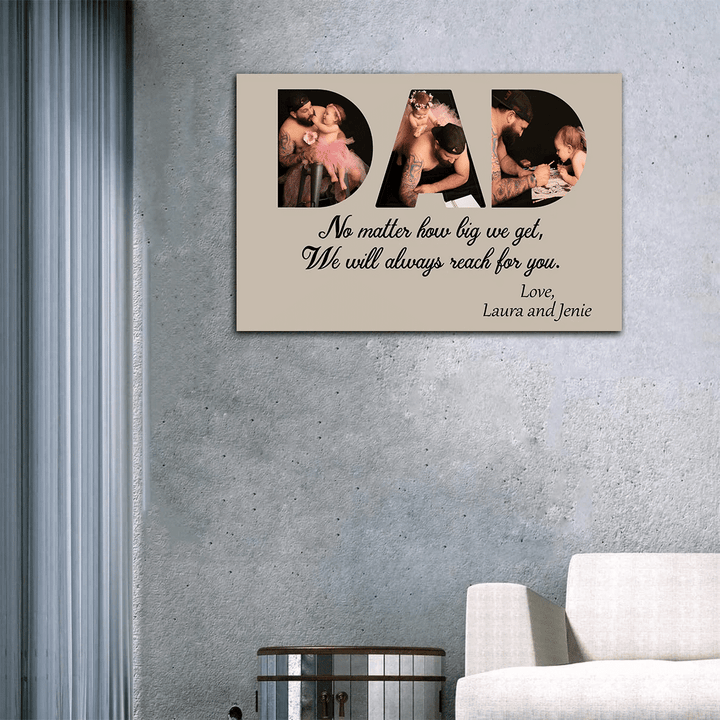 DAD - Custom Photo Canvas Wall Art, Gifts For Dad, Father's Day Gift Personalized Canvas - spreadstores