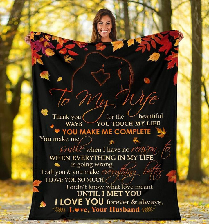 Personalized Blanket To My Wife Thank You For The Beautiful Ways You Touch In My Life Fleece Blanket - Spreadstores