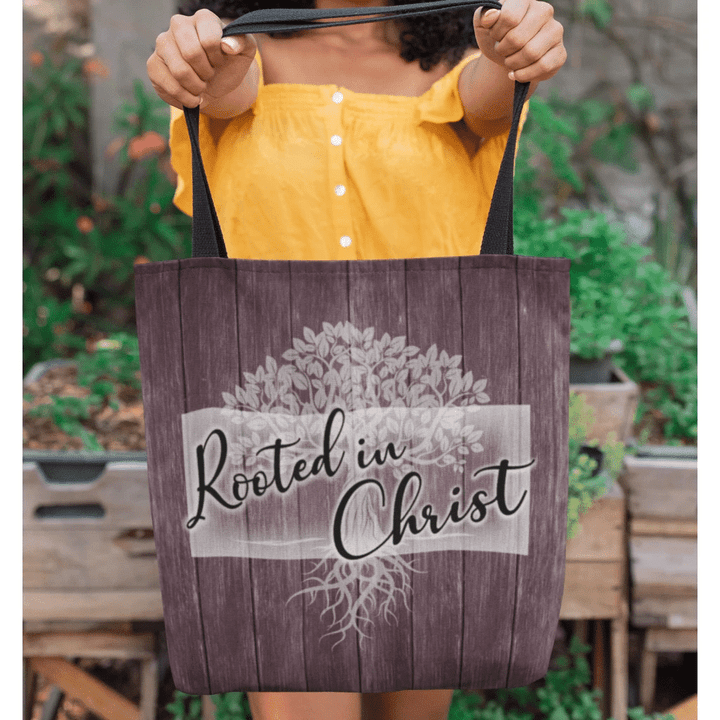 Rooted in Christ tote bag - Gossvibes