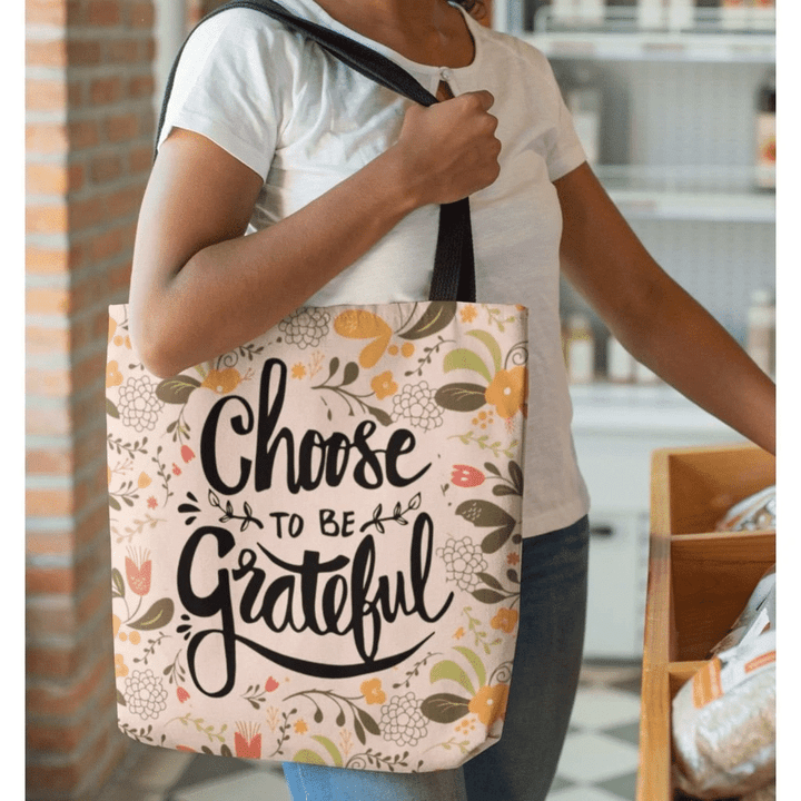 Choose to be grateful tote bag - Gossvibes