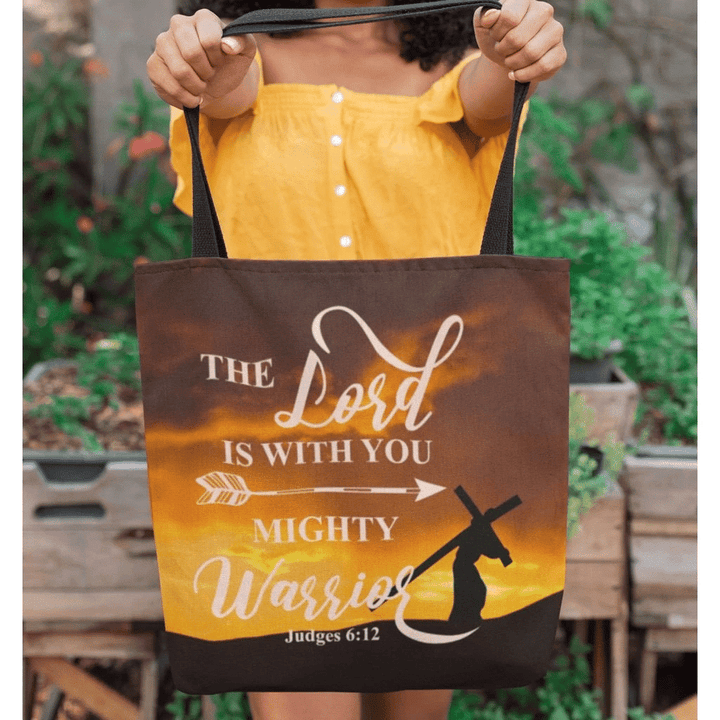 The Lord is with you mighty warrior Judges 6:12 tote bag - Gossvibes
