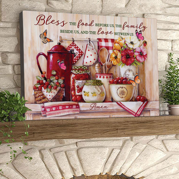 Butterfly Canvas – Bless the food before us Canvas Wall Art