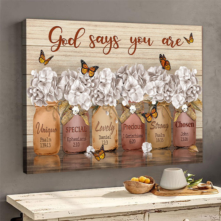 Jesus Beautiful flower - God says you are Canvas Decor