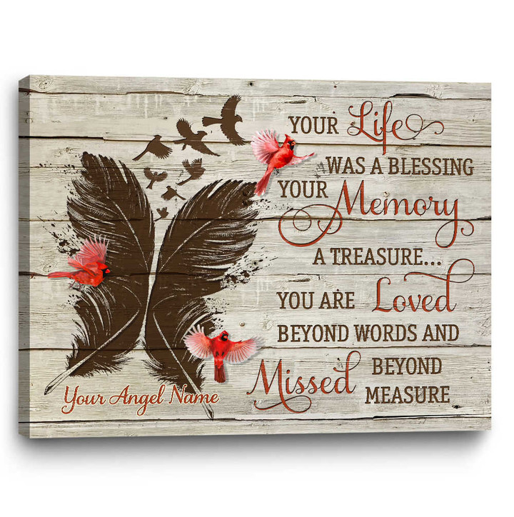 Personalized Memorial Gift | Custom Memorial Canvas | Your Life Was A Blessing - Personalized Sympathy Gifts - Spreadstore