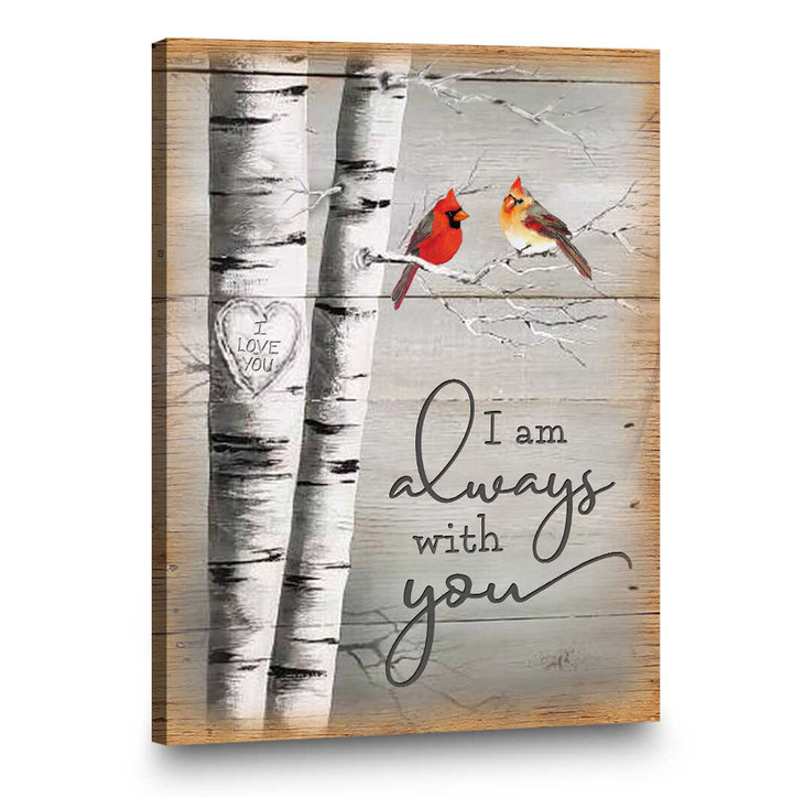 Cardinal Memorial Gift, Memorial Christmas Gift, I Am Always With You Canvas, Cardinal Gift - Personalized Sympathy Gifts - Spreadstore