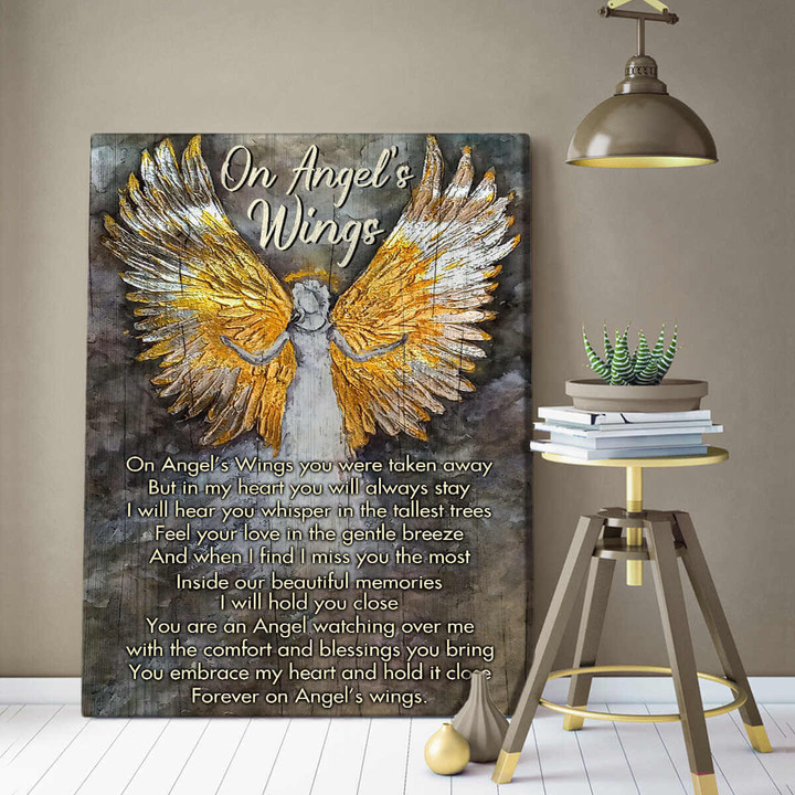 Spreadstore Angel's Wings Angle Canvas Wall Art Decor - Personalized Sympathy Gifts