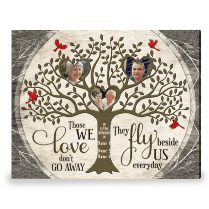 Custom Family Tree Memorial Wall Decor Grievance Gift Canvas Print - Personalized Sympathy Gifts