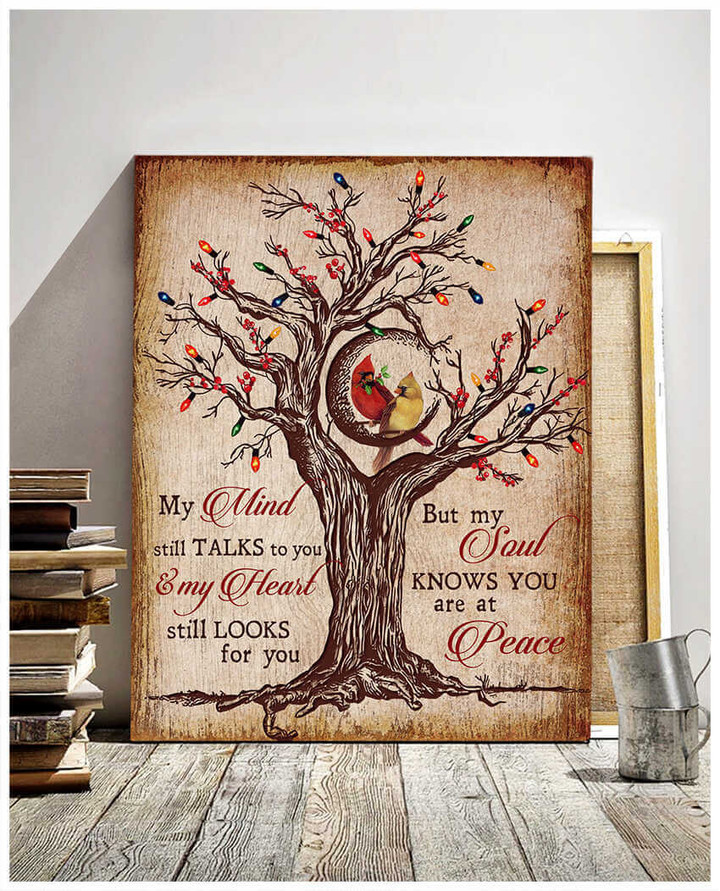 Spreadstore Cardinal My Mind Still Talks To You Canvas Wall Art Decor - Personalized Sympathy Gifts