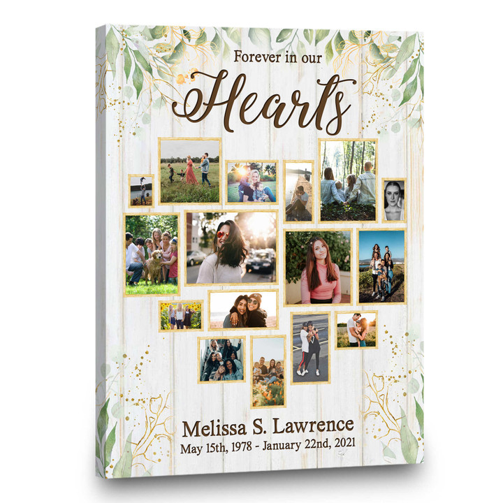 Memorial Photo Collage, Personalized Memorial Canvas, Gift For Loss Of Loved One - Personalized Sympathy Gifts - Spreadstore