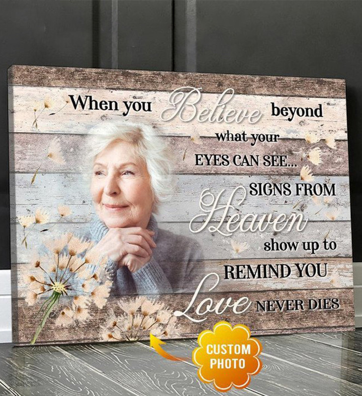 Dandelion Canvas, Memorial Gifts, Sympathy Gift Ideas, When you believe beyond what your eyes - Personalized Sympathy Gifts - Spreadstore
