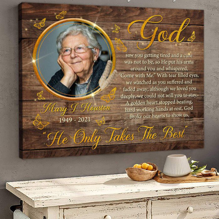 Personalized Photo Memorial Gift, Sympathy Gift For Loss Of Mother, In Loving Memory Canvas - Personalized Sympathy Gifts - Spreadstore