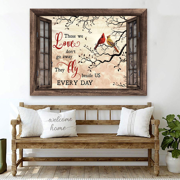 Cardinal painting, Those we love don't go away - Heaven Landscape Canvas Prints, Wall Art
