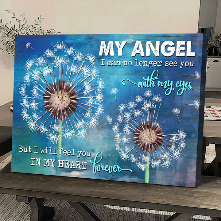 Dandelion painting, I will feel you in my heart forever - Canvas Prints, Wall Art