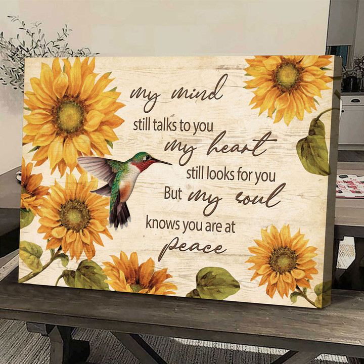 Sunflower pattern, Colorful hummingbird, My soul knows you are at peace