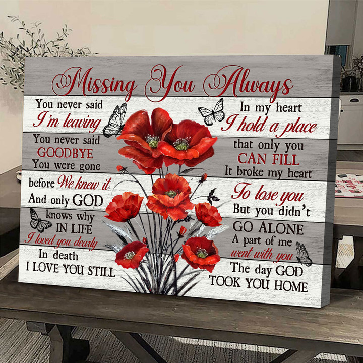 Red poppy painting, The day God took you home - Heaven Landscape Canvas Prints, Wall Art