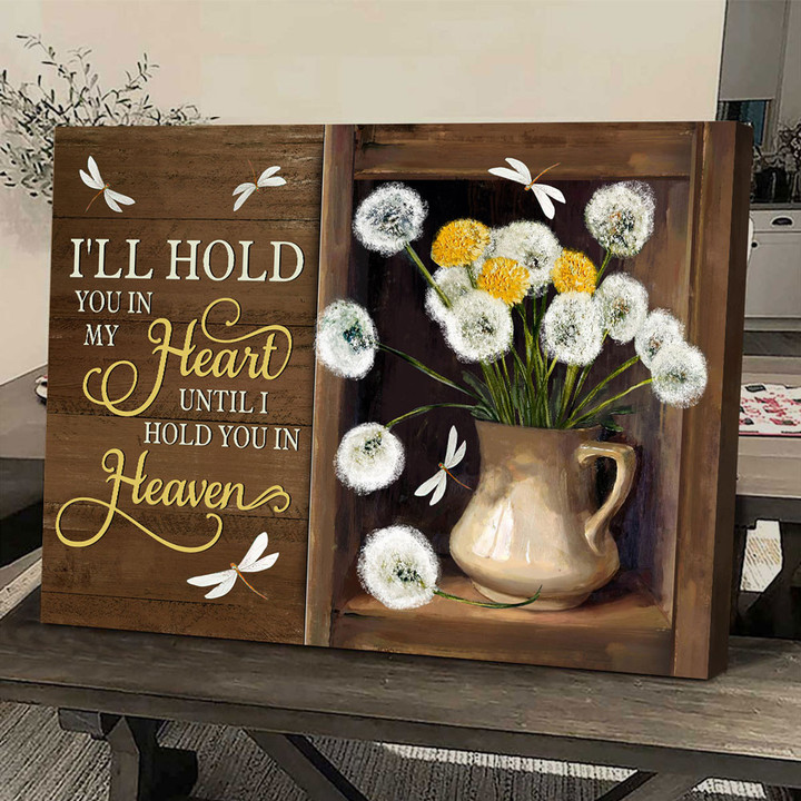 Dandelion painting, Still art, I'll hold you in my heart - Canvas Prints, Wall Art