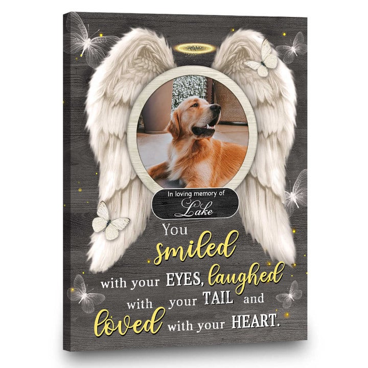 Personalized Dog Memorial Gifts, Custom Pet Loss Gifts, You Smiled With Your Eyes - Personalized Sympathy Gifts - Spreadstore