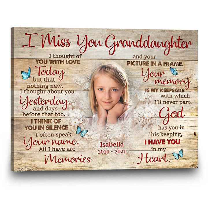 Personalized Sympathy Gift, Custom Memorial Canvas, Granddaughter Gift - Personalized Sympathy Gifts - Spreadstore