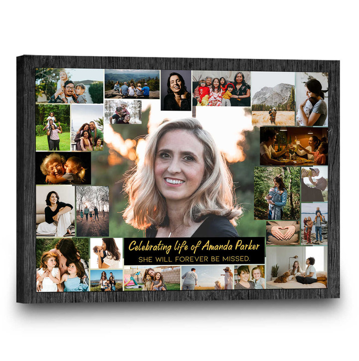 Custom Memorial Photo Collage Canvas Wall Art, Living Room Unique Sentimental Gift - Personalized Sympathy Gifts - Spreadstore