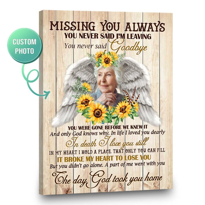 Personalized Sympathy Wall Art, Remembrance Canvas Missing You Always Sign - Personalized Sympathy Gifts - Spreadstore