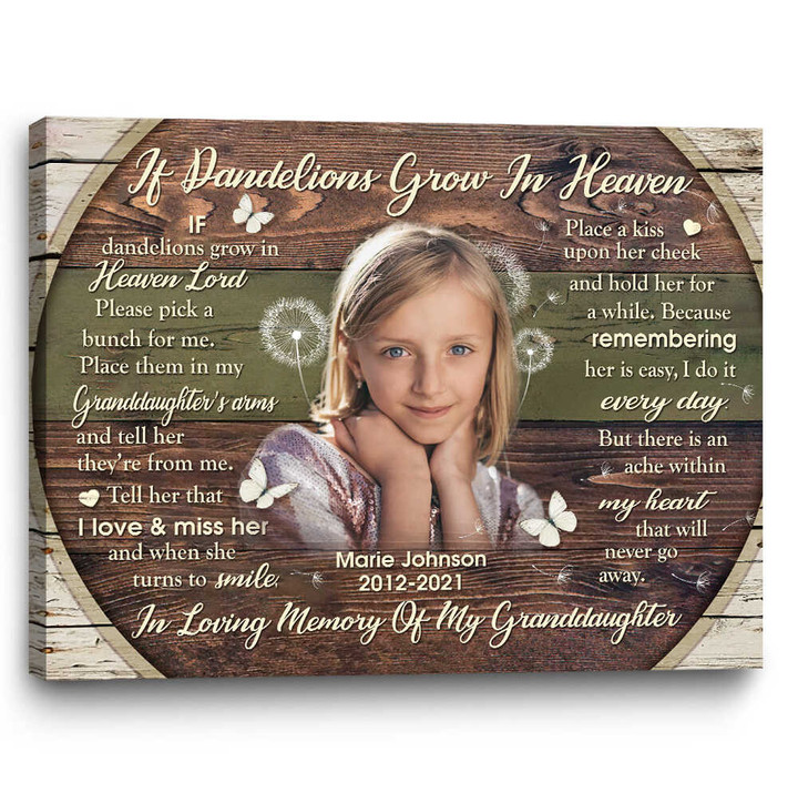 Granddaughter Memorial Gift, In Loving Memory Gift, Personalized Sympathy Gift - Personalized Sympathy Gifts - Spreadstore