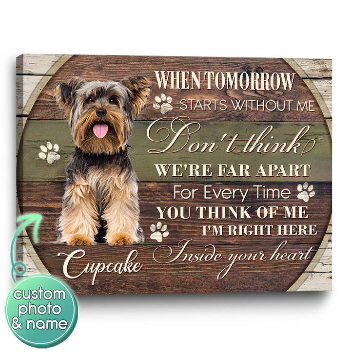Personalized Pet Memorial Gifts | Dog Memorial Canvas | I'm Right Here Inside Your Heart - Personalized Sympathy Gifts - Spreadstore