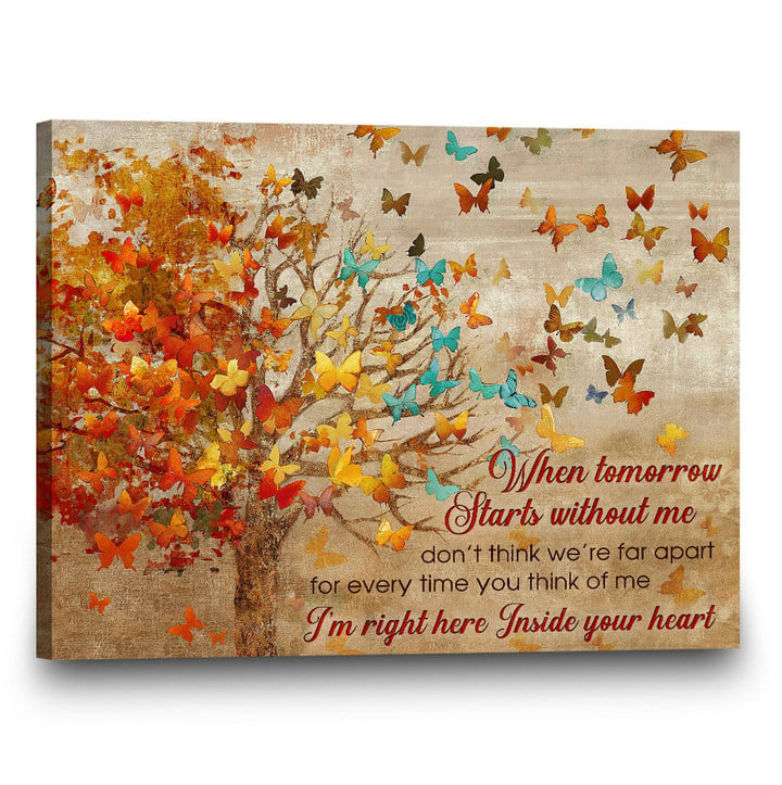 Grief gifts, Bereavement Gifts, Butterfly Wall Decor, Remembrance Gifts When Tomorrow starts Without Me - Personalized Sympathy Gifts - Spreadstore