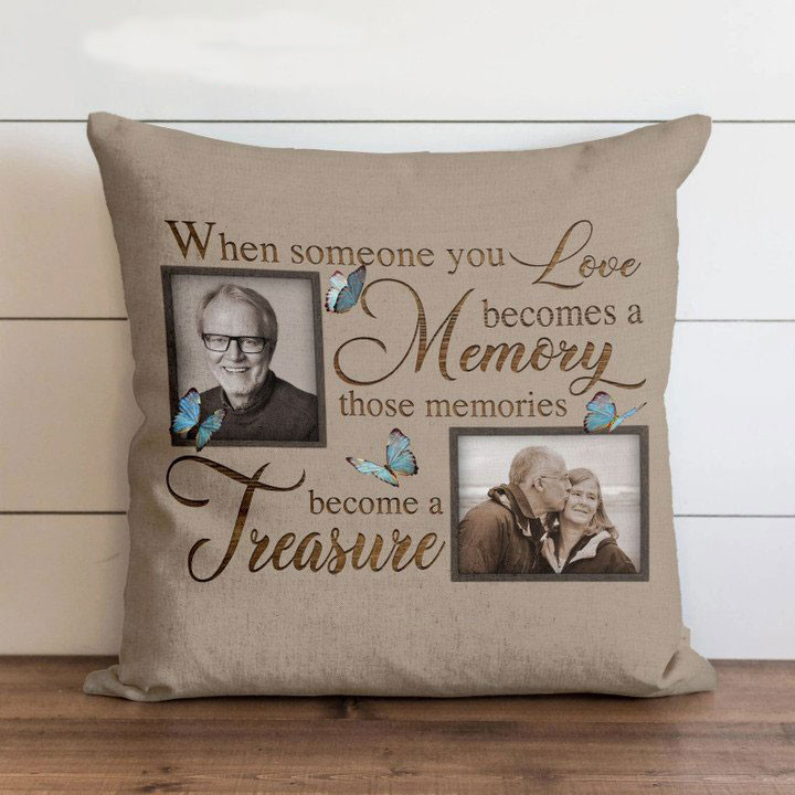 Memorial Pillow, Personalized Remembrance Gift, Loved One Memory Gift - Personalized Sympathy Gifts - Spreadstore