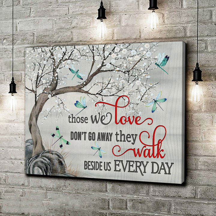 Memorial Canvas Those we love don't go away Dragonfly Sympathy Gift - Personalized Sympathy Gifts - Spreadstore