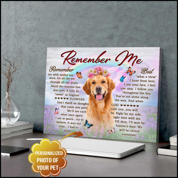 Ohcanvas Custom Pet Photo Remember Me Canvas Wall Art Decor - Personalized Dog Sympathy - Spreadstores