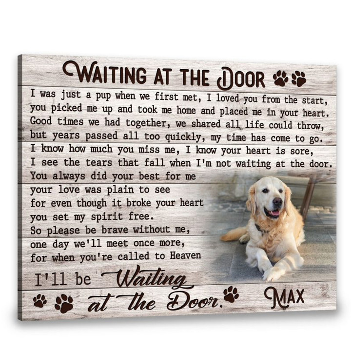 Custom Canvas Prints Personalized Memorial Pet Photo Waiting at the door Ohcanvas - Personalized Dog Sympathy - Spreadstores