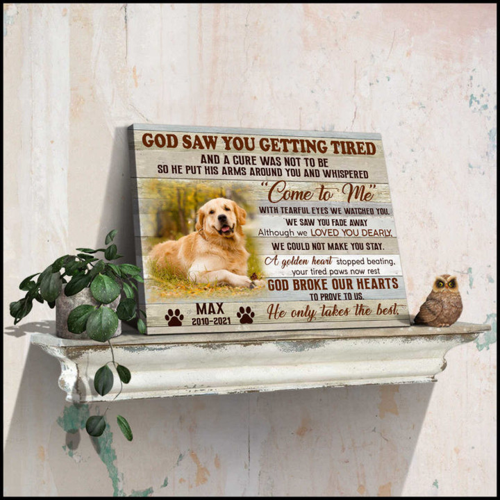 Custom Canvas Prints Memorial Pet Photo God saw you Wall Art Ohcanvas - Personalized Dog Sympathy - Spreadstores