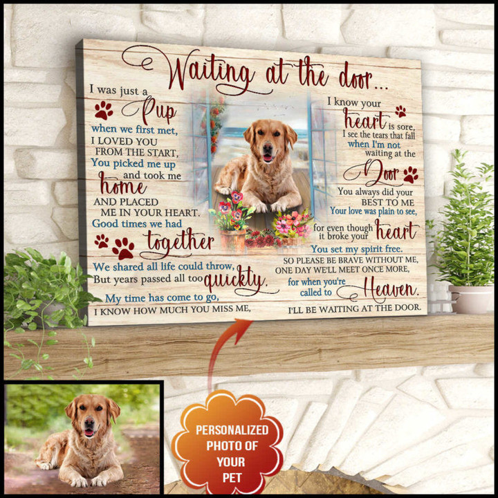 Ohcanvas Waiting At The Door Custom Canvas Wall Art Decor - Personalized Dog Sympathy - Spreadstores