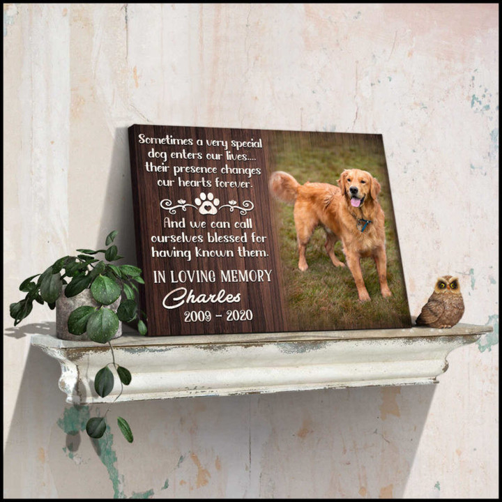 Custom Canvas Prints Personalized Memorial Pet Photo Sometimes a very special dog Ohcanvas - Personalized Dog Sympathy - Spreadstores