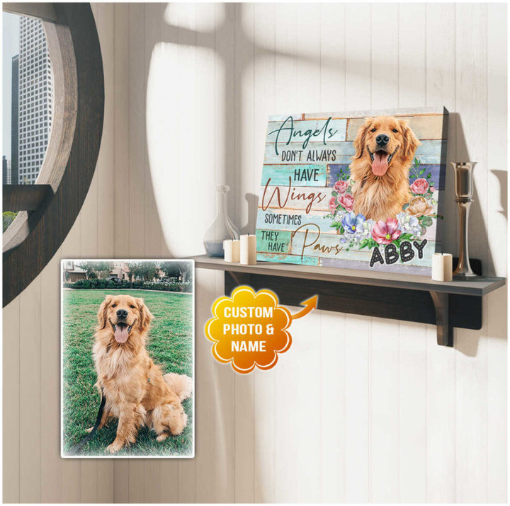 Ohcanvas Angels Don't Always Have Wings Pet Memorial Personalized Custom Canvas Wall Art Decor - Personalized Dog Sympathy - Spreadstores